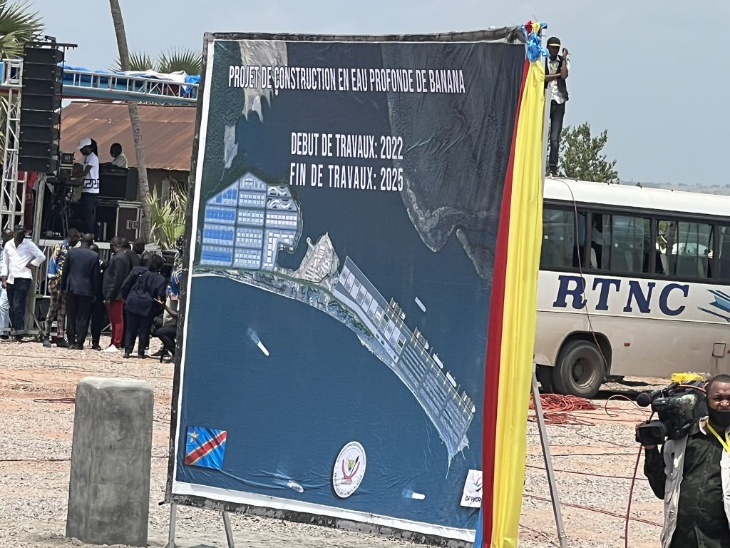 RDC: Construction du Port en eaux profondes de Banana, Félix Tshisekedi est arrivé à Moanda pour lancer les travaux