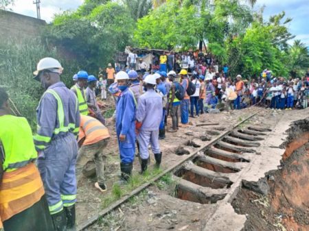 Kananga : début des travaux de lutte anti-érosive sur la voie ferrée
