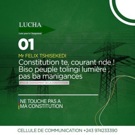 RDC : la LUCHA s’oppose à la modification de la Constitution avec la campagne « Touche pas à ma Constitution »